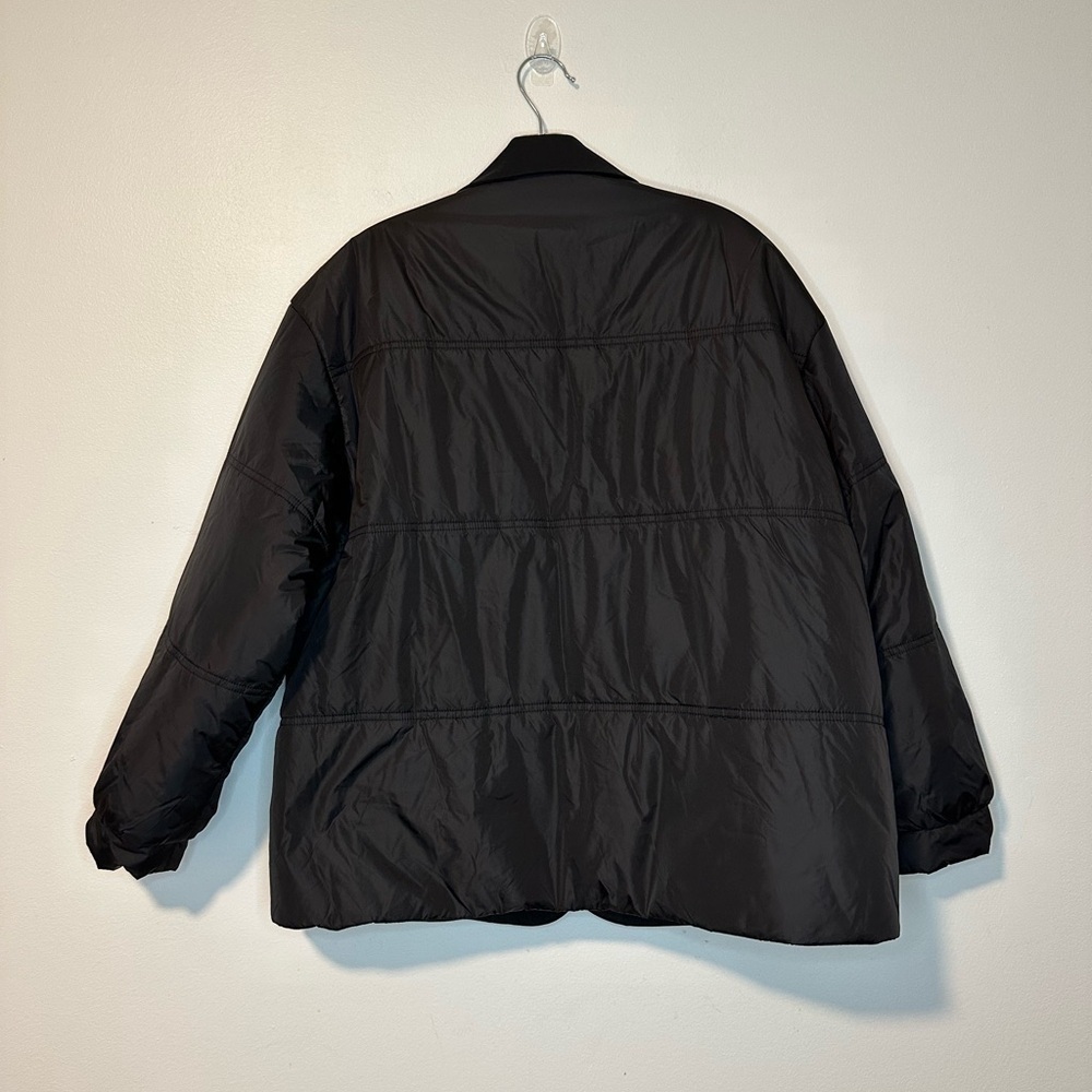 Urban Revivo Black padded jacket with contrast revere collar Blazer Sz 4 - Picture 7 of 7